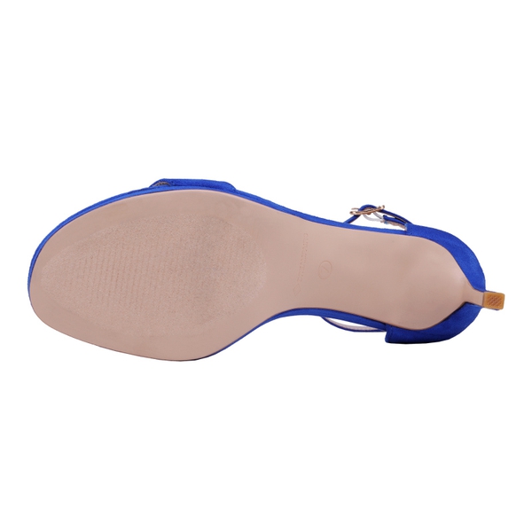 High Heel Pump Sandals - ROYAL BLUE SUEDE - 4